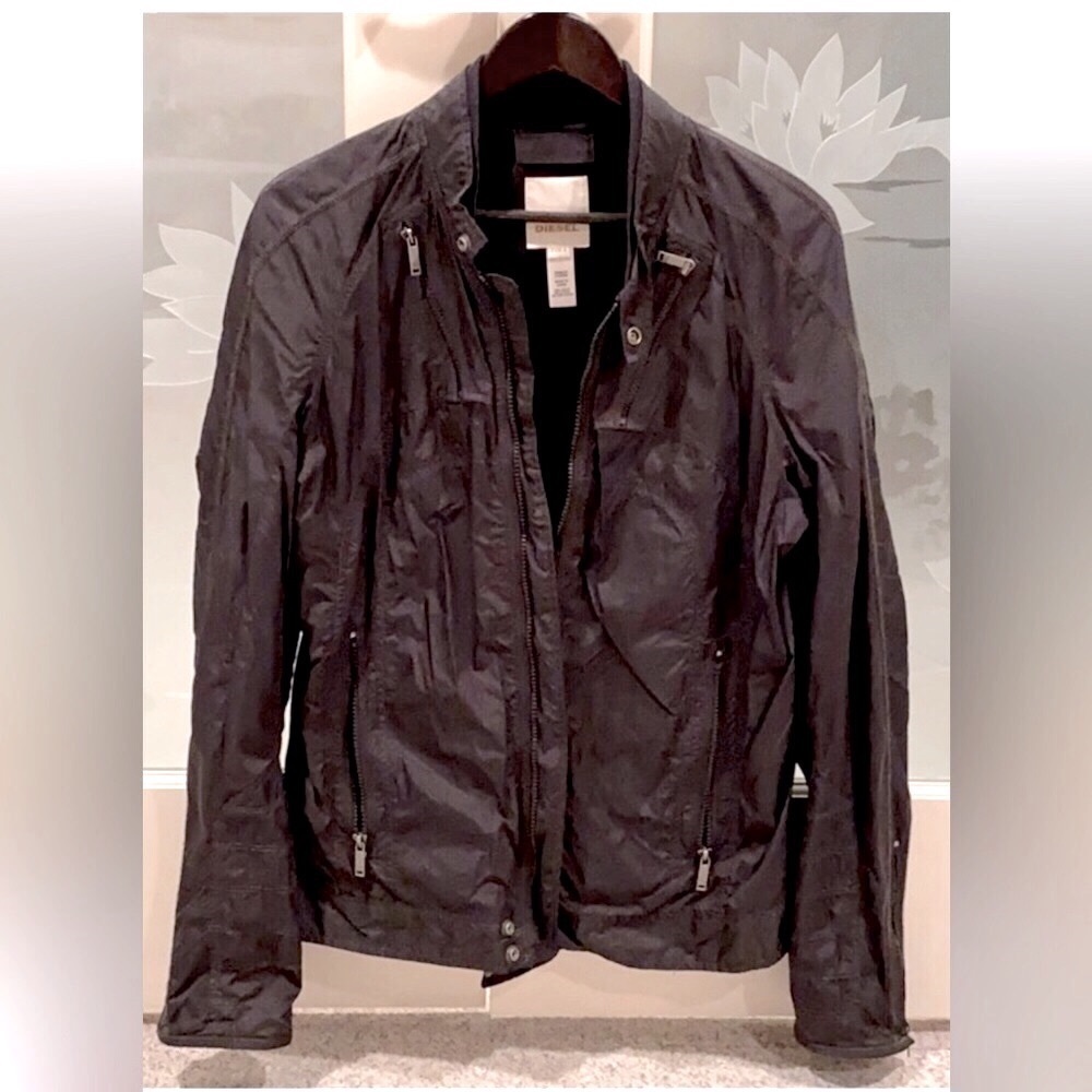 Diesel ultra lightweight nylon biker jacket.